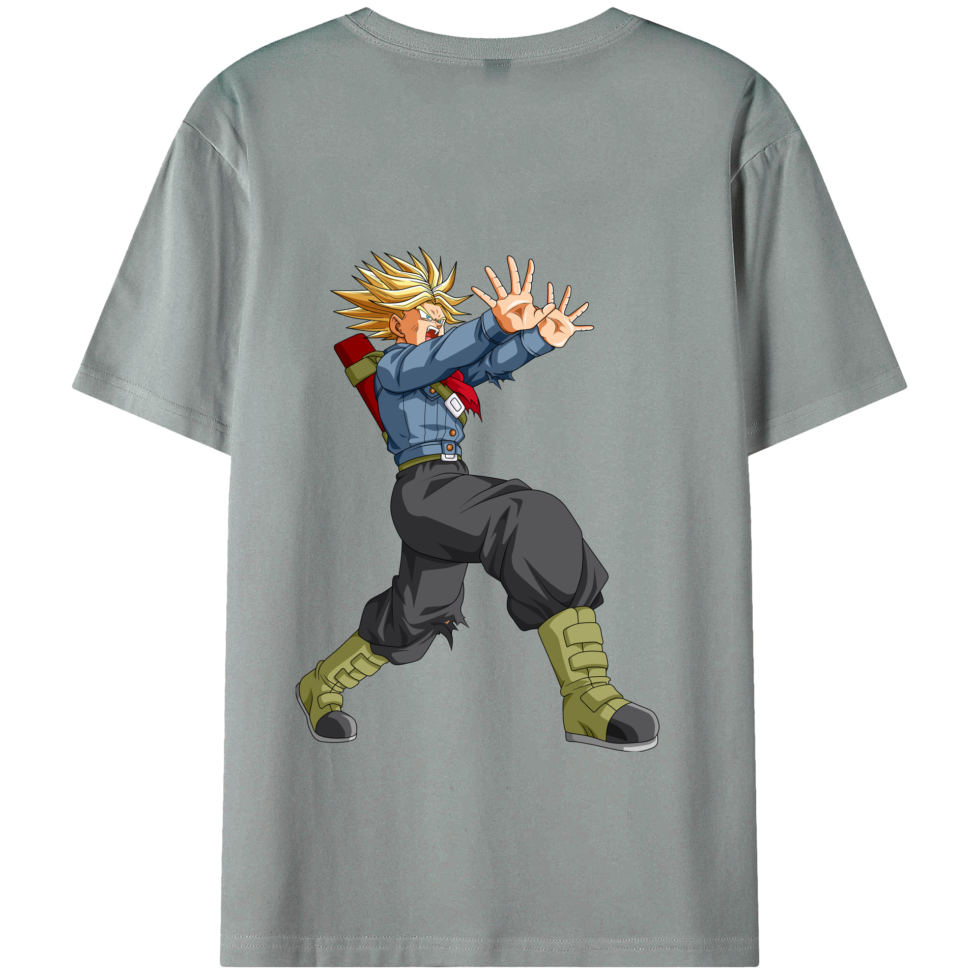 （画像用） ドラゴンボール トランクス（Torankusu）DRAGON BALL Trunks 綿100％ メンズ半袖Tシャツ（バックプリント） 通気性